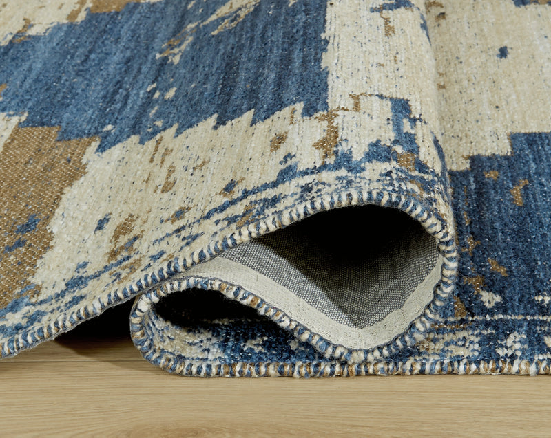 Varnler Blue/Brown/Tan Medium Rug - R407132