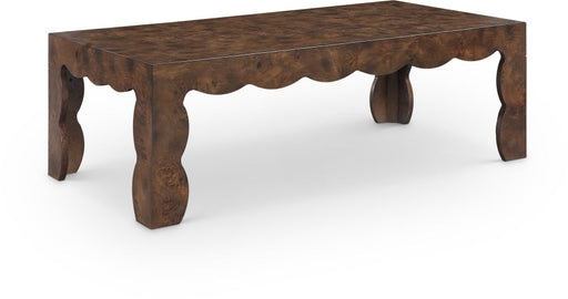 Vassa Burl Veneer Coffee Table in Brown - 535Brown-CT