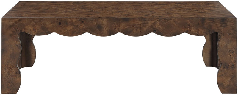 Vassa Burl Veneer Coffee Table in Brown - 535Brown-CT