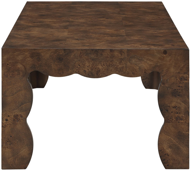 Vassa Burl Veneer Coffee Table in Brown - 535Brown-CT