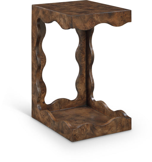 Vassa Burl Veneer End / Side Table in Brown - 535Brown-ET