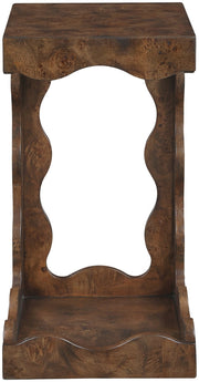 Vassa Burl Veneer End / Side Table in Brown - 535Brown-ET