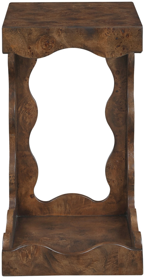 Vassa Burl Veneer End / Side Table in Brown - 535Brown-ET