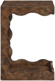 Vassa Burl Veneer End / Side Table in Brown - 535Brown-ET