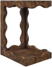 Vassa Burl Veneer End / Side Table in Brown - 535Brown-ET