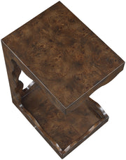 Vassa Burl Veneer End / Side Table in Brown - 535Brown-ET