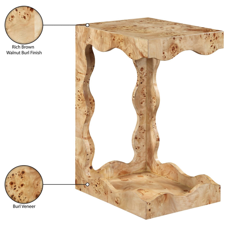 Vassa Burl Veneer End / Side Table in Natural - 535Natural-ET