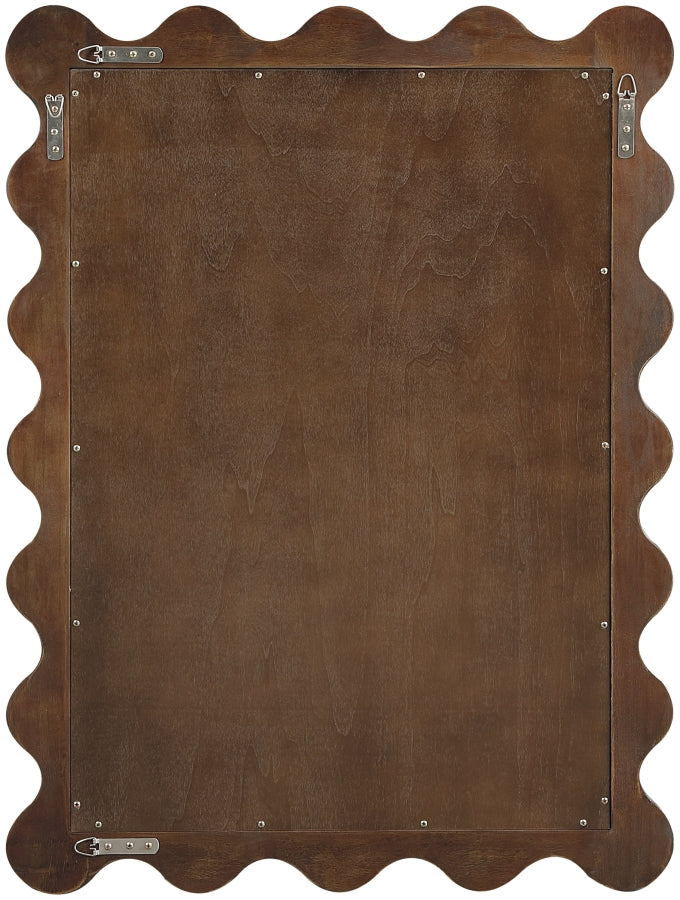 Vassa Burl Veneer Framed Mirror in Brown - 535Brown-M