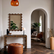Vassa Burl Veneer Framed Mirror in Brown - 535Brown-M