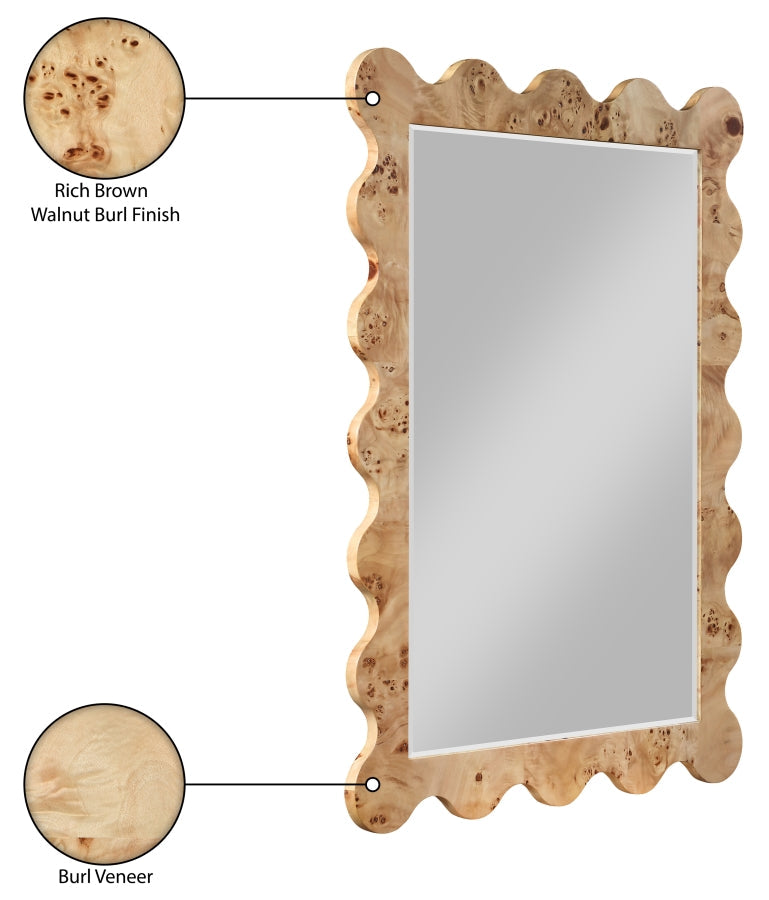 Vassa Burl Veneer Framed Mirror in Natural - 535Natural-M