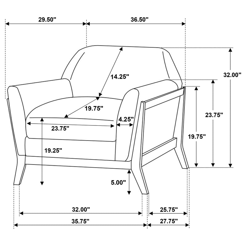 Vaughn 3-piece Fabric Upholstered Flared Arm Sofa Set Grey - 511071-S3
