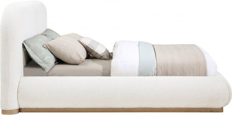 Vaughn Boucle Fabric King Bed Cream - Gate FurnitureKing Bed
