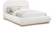 Vaughn Boucle Fabric King Bed Cream - Gate FurnitureKing Bed