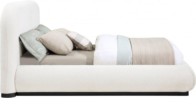 Vaughn Boucle Fabric King Bed Cream - Gate FurnitureKing Bed