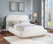 Vaughn Boucle Fabric King Bed Cream - Gate FurnitureKing Bed