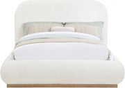 Vaughn Boucle Fabric Queen Bed Cream - Gate FurnitureQueen Bed