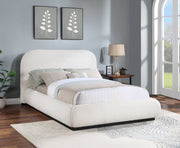 Vaughn Boucle Fabric Queen Bed Cream - Gate FurnitureQueen Bed
