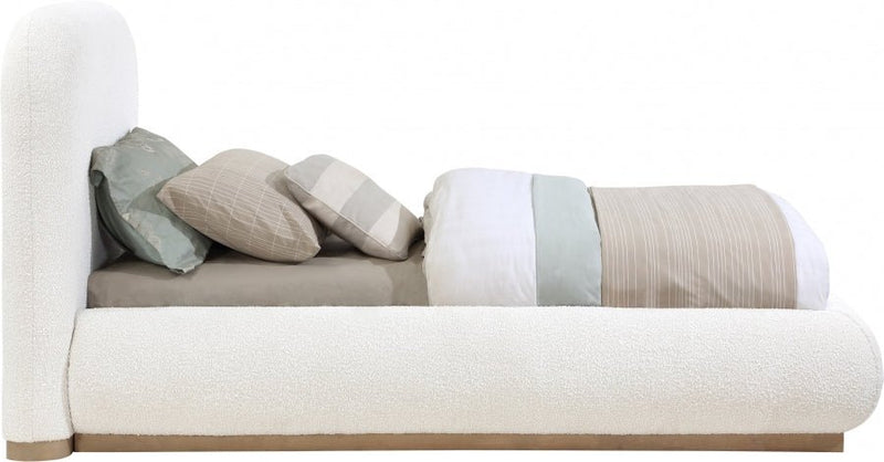 Vaughn Boucle Fabric Twin Bed Cream - Gate FurnitureTwin Bed