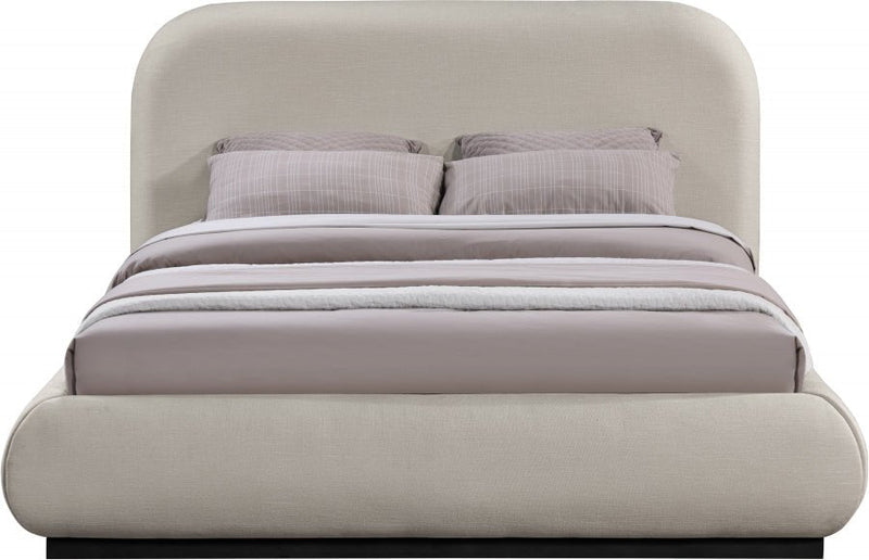 Vaughn Chenille Fabric King Bed Beige - Gate FurnitureKing Bed
