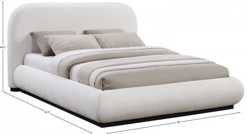Vaughn Chenille Fabric King Bed Cream - Gate FurnitureKing Bed