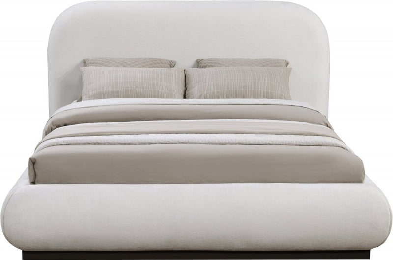 Vaughn Chenille Fabric King Bed Cream - Gate FurnitureKing Bed