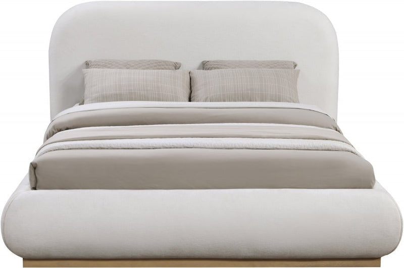 Vaughn Chenille Fabric King Bed Cream - Gate FurnitureKing Bed