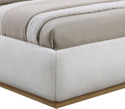 Vaughn Chenille Fabric King Bed Cream - Gate FurnitureKing Bed