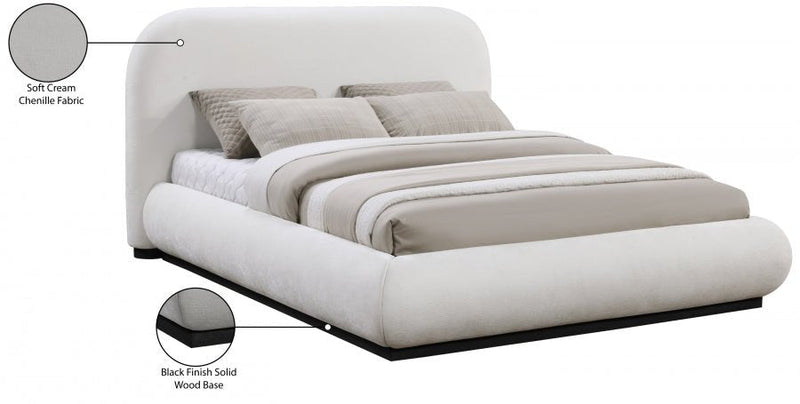 Vaughn Chenille Fabric King Bed Cream - Gate FurnitureKing Bed