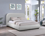 Vaughn Chenille Fabric King Bed Grey - Gate FurnitureKing Bed