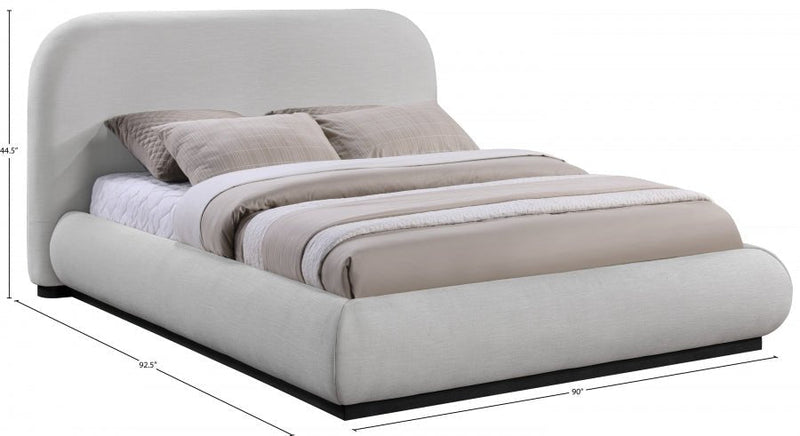 Vaughn Chenille Fabric King Bed Grey - Gate FurnitureKing Bed