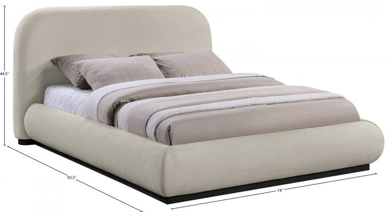 Vaughn Chenille Fabric Queen Bed Beige - Gate FurnitureQueen Bed
