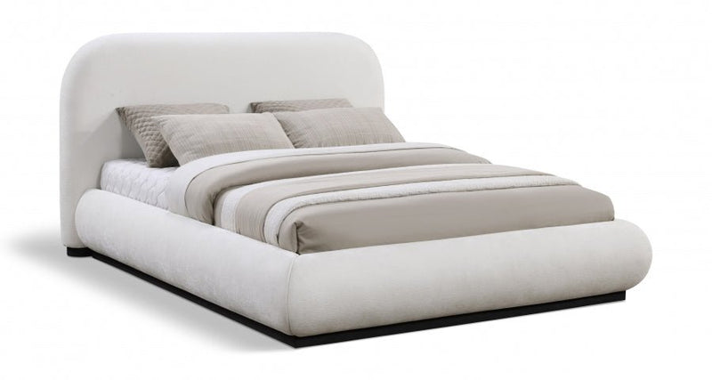 Vaughn Chenille Fabric Queen Bed Cream - Gate FurnitureQueen Bed