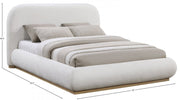Vaughn Chenille Fabric Queen Bed Cream - Gate FurnitureQueen Bed