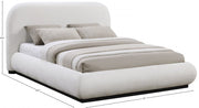 Vaughn Chenille Fabric Queen Bed Cream - Gate FurnitureQueen Bed