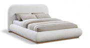 Vaughn Chenille Fabric Queen Bed Cream - Gate FurnitureQueen Bed
