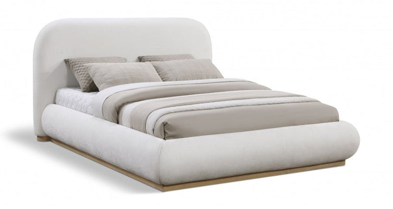 Vaughn Chenille Fabric Queen Bed Cream - Gate FurnitureQueen Bed
