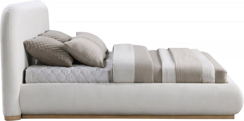 Vaughn Chenille Fabric Queen Bed Cream - Gate FurnitureQueen Bed