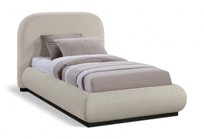 Vaughn Chenille Fabric Twin Bed Beige - Gate FurnitureTwin Bed
