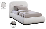 Vaughn Chenille Fabric Twin Bed Cream - Gate FurnitureTwin Bed