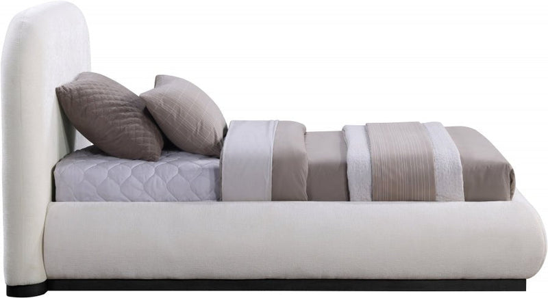 Vaughn Chenille Fabric Twin Bed Cream - Gate FurnitureTwin Bed