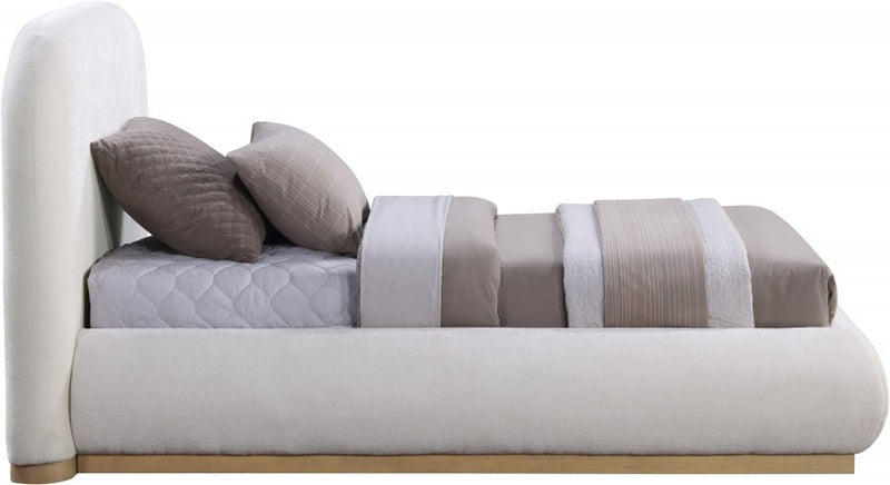 Vaughn Chenille Fabric Twin Bed Cream - Gate FurnitureTwin Bed