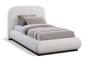 Vaughn Chenille Fabric Twin Bed Cream - Gate FurnitureTwin Bed