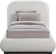 Vaughn Chenille Fabric Twin Bed Cream - Gate FurnitureTwin Bed