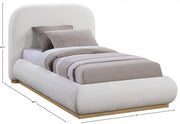 Vaughn Chenille Fabric Twin Bed Cream - Gate FurnitureTwin Bed