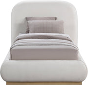 Vaughn Chenille Fabric Twin Bed Cream - Gate FurnitureTwin Bed