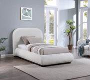 Vaughn Chenille Fabric Twin Bed Cream - Gate FurnitureTwin Bed