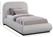 Vaughn Chenille Fabric Twin Bed Grey - Gate FurnitureTwin Bed