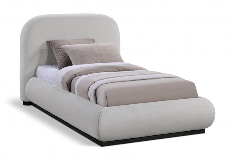 Vaughn Chenille Fabric Twin Bed Grey - Gate FurnitureTwin Bed