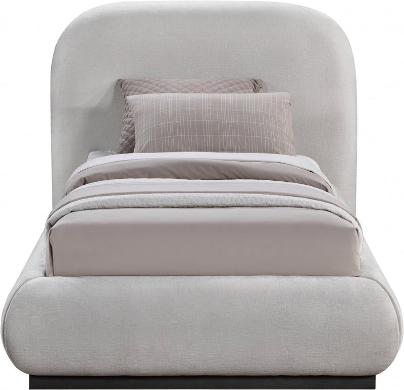 Vaughn Chenille Fabric Twin Bed Grey - Gate FurnitureTwin Bed