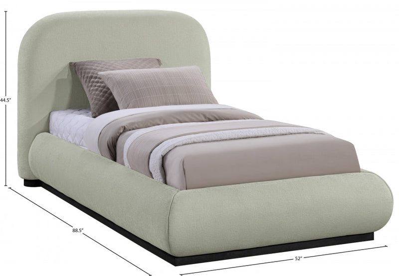 Vaughn Chenille Fabric Twin Bed Mint - Gate FurnitureTwin Bed
